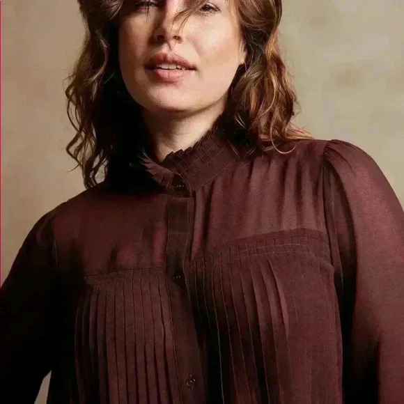 Banana Republic Chiffon Pleated Blouse - Picture 6 of 10